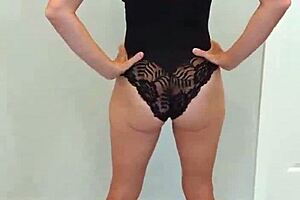 i tried on this black bodysuit with matching heels and felt so sexy