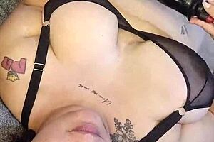 Thick chubby Latina teases with massive 9-inch toy play