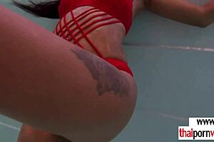 thai teen moans loud on big white cock doggystyle