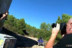 busty bitch spreads her nice legs and gets fucked hard on that atv