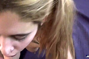 pov with novice uruguayan amateur penelope del mar riding eagerly