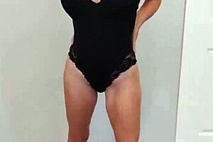 i tried on this black bodysuit with matching heels and felt so sexy