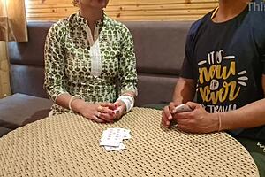 Hot Asian Stepmom Loses Tight Pussy in Dirty Card Game Fuck