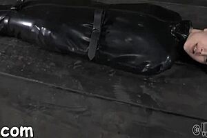 Petite babe strips nude in steel cage for hardcore domination fuck