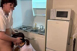 Young Couple's Intense Kitchen Blowjob Sex
