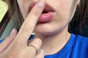 Awesome Spitting Mouth Latina Teases