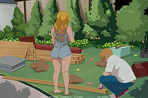 Blonde Granny in Halloween Costume Takes Huge Cock Outdoors