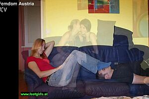 German Femdom Mistress Dominates Slave with Feet BDSM Fetish Kink