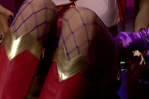 Big Boob Ladies Engage In A Strap-On LESBIAN FUCK Threesome