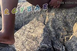 Couple flashes thongs publicly at bar beach