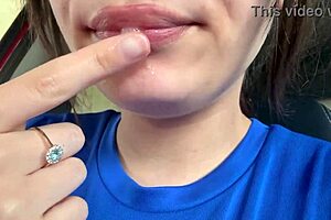 Awesome Spitting Mouth Latina Teases