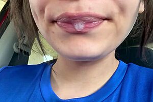 Awesome Spitting Mouth Latina Teases