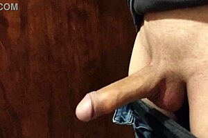 I love jerking off in the bathroom with my big cock