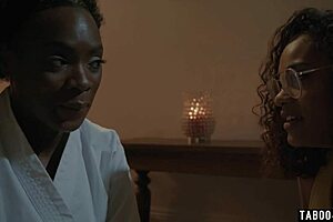 ana foxxx and scarlit scandal subtly licking pussies in lesbian action