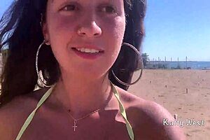 crazy chick pees panties on public beach then sunbathes wet