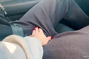 Petite Brunette Girlfriend Car Blowjob While Driving Homemade