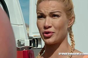 Private com - blonde babe cherry kiss squirts and gets facial outside