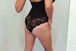 i tried on this black bodysuit with matching heels and felt so sexy