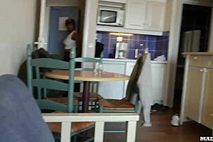 A busty dominatrix guard catches our group and begs to suck us dry