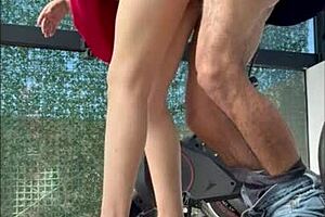 hidden cam catches argentinian latina teen sucking dick in gym