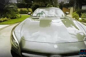 playboy milf babes wash mercedes in skimpy bikinis outdoors 🔥🍑