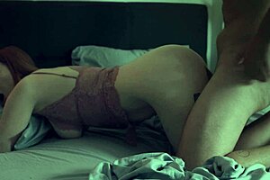 redhead babe sneaks in bed craving rough doggystyle pounding