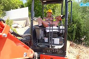 Blonde Natural Tits Masturbate Public Construction Site
