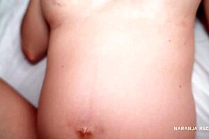 Pregnant babe lures two studs for rough threesome double cum blast