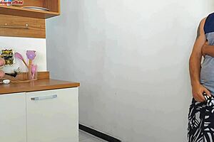 Curvy Brazilian Wife Bareback Fucks Friend Riskily While Hubby Showers