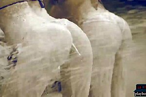 playboy milf babes wash mercedes in skimpy bikinis outdoors 🔥🍑