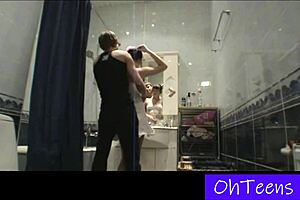 Teen Bath Fun Splashing Wet Together Free Video