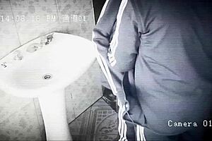 Camera Catches Cute Schoolgirl's Bathroom Quickie