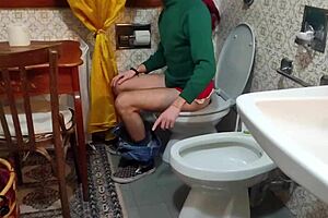 chained goth housewife gapes ass with toys in kinky bathroom show