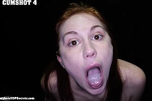 eve gulps every drop tongue out for that gloryhole finish