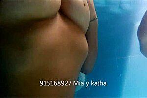 hey latina milf mia and hot teen katha get wild together in steamy play