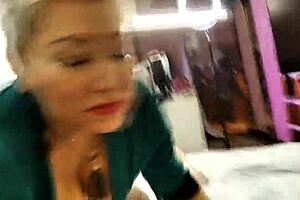 Aimee the mature babe sucks dick like a pro in close-up