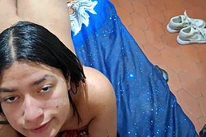 colombian teen learns deepthroat blowjob swallows facial