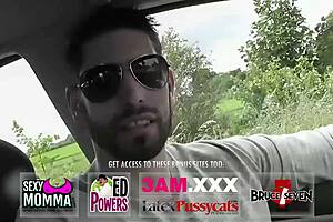 kitty bends over for luke hardy's double roadside pounding