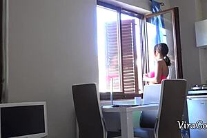 passionate brunette babe's deepthroat skills end with hot cum in mouth