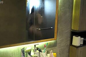 Stepmom invites me into steamy shower for rough pounding behind dad's back