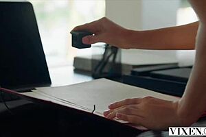 Vixen Spy Bella Spark Seduces Milan Cheek in Steamy FFM Threesome Action