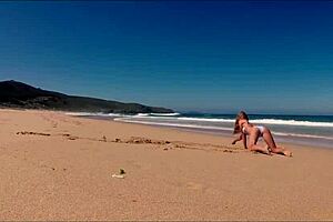 Sasha Ikeyeva Bikini Ass On Beautiful Spanish Doninos Beach