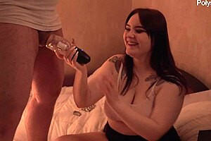 testing fresh chastity belt toy on caged curvy brunette milf