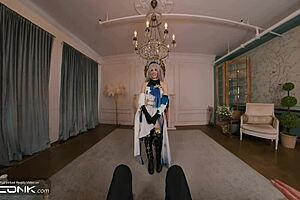 Skinny Bronya moans hard in stockings during Honkai cosplay pounding