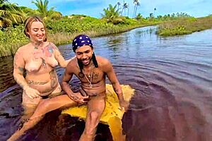 adventurous couple caught bareback ass flashing wild outdoor sex in mangroves