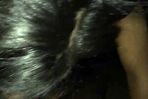 The petite teen casually kneels to suck his throbbing cock deeply