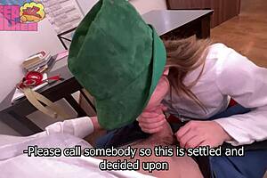 this naughty petite babe ponders the role then rides big cock to creampie bliss