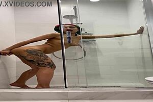 Roxy's Ecstatic Naked Shower Masturbation Moans Overflowing