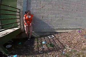 anal plugged amateur escapee ass fucked rough in prison break scene