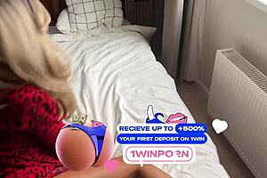 she's just 18 loving every hard thrust in bedroom doggystyle creampie